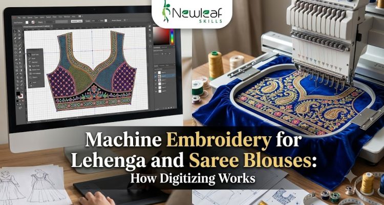 Machine Embroidery for Lehenga and Saree Blouses How Digitizing Work